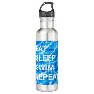 Eat Sleep Swim Repeat Swimming Pool Aquatic 710 Ml Water Bottle