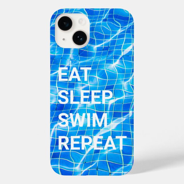Eat Sleep Swim Repeat Swimming Pool Aquatic Case-Mate iPhone Case (Back)