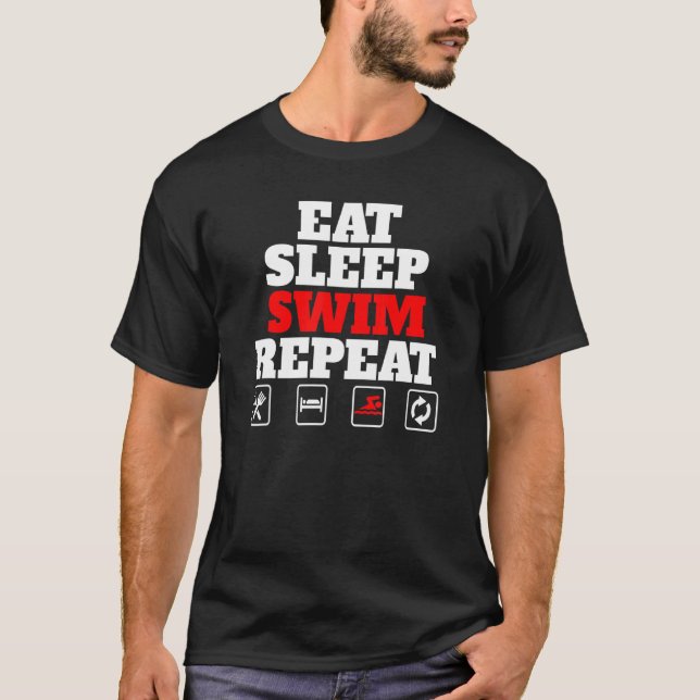 Eat Sleep Swim Repeat T-Shirt (Front)