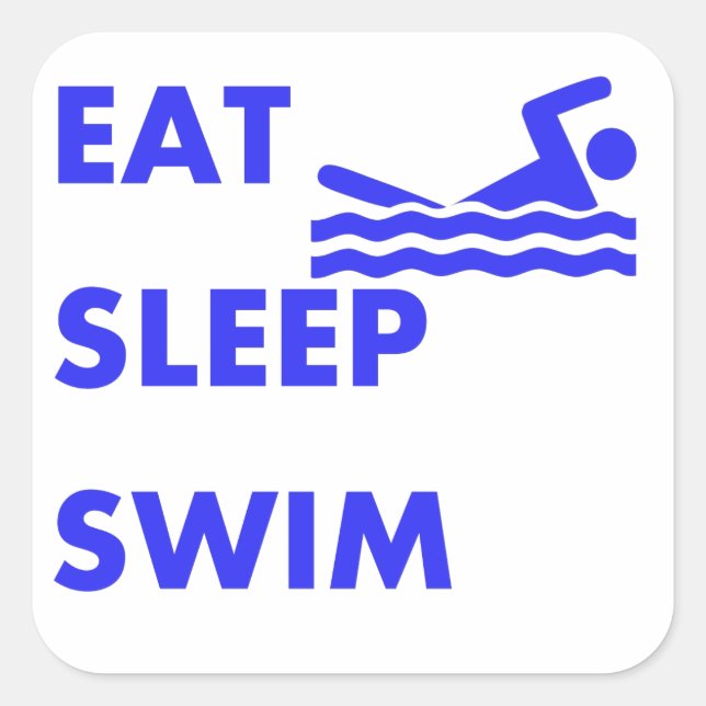 Eat Sleep Swim Square Sticker (Front)