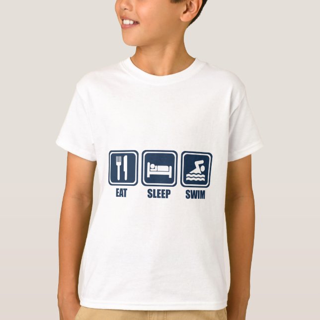Eat Sleep Swimmming Repeat T Shirt (Front)