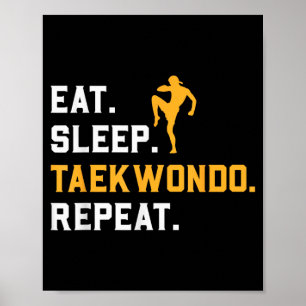 Eat Sleep Taekwondo Repeat Martial Arts Training Poster
