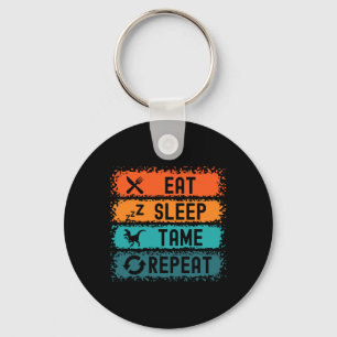 Eat Sleep Tame Repeat Gamer Dinosaur Trex Lover  Key Ring