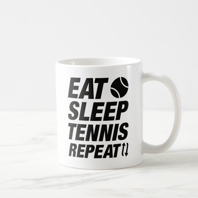 Eat Sleep Tennis Repeat Coffee Mug (Right)