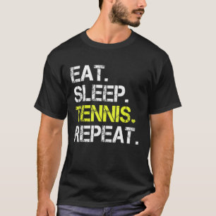 Eat Sleep Tennis Repeat Kids Tennis Coach Birthday T-Shirt