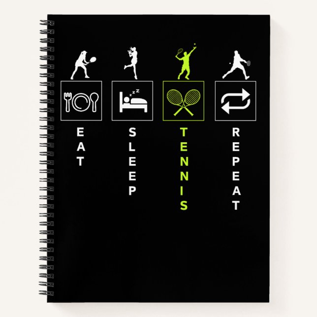 Eat Sleep Tennis Repeat Notebook (Front)