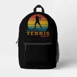 Eat Sleep Tennis Repeat Printed Backpack
