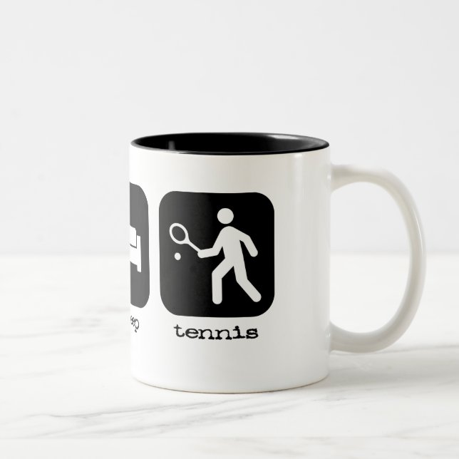 Eat Sleep Tennis Two-Tone Coffee Mug (Right)