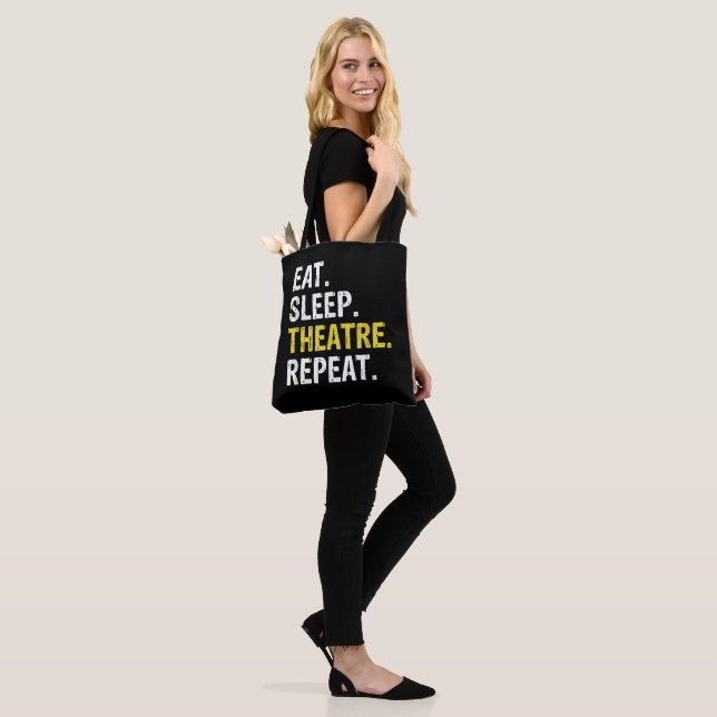 Eat Sleep Theatre Repeat Actor Drama Gift Tote Bag (On Model)