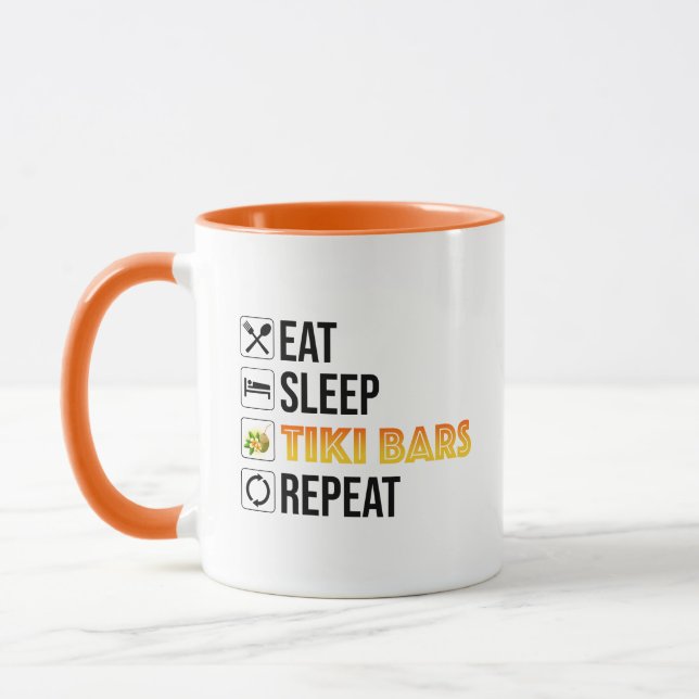 Eat. Sleep. Tiki Bars. Repeat Mug (Left)
