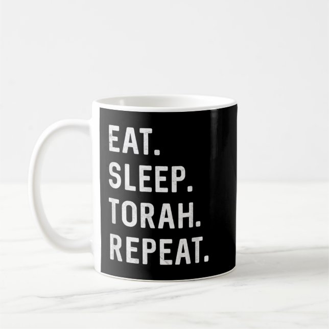 Eat Sleep Torah Repeat Hebrew Jewish Matan Torah S Coffee Mug (Left)