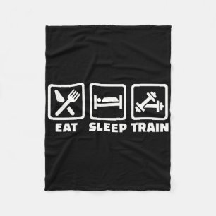 Eat Sleep Train Barbells Fleece Blanket
