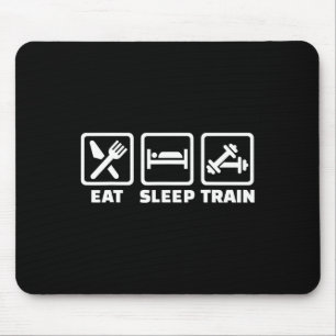 Eat Sleep Train Barbells Mouse Pad