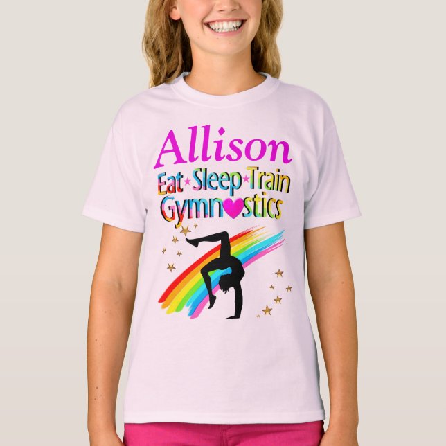 EAT SLEEP TRAIN GYMNASTICS PERSONALIZED SHIRT (Front)