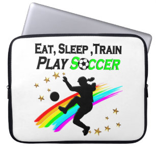 EAT, SLEEP, TRAIN PLAY SOCCER LAPTOP SLEEVE