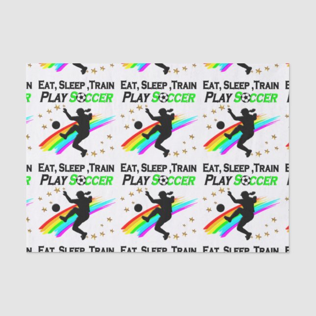 EAT, SLEEP, TRAIN PLAY SOCCER TISSUE PAPER (Front)