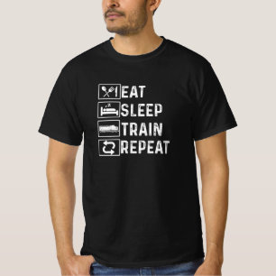 Eat Sleep Train Repeat Diesel Train Railroad Lover T-Shirt