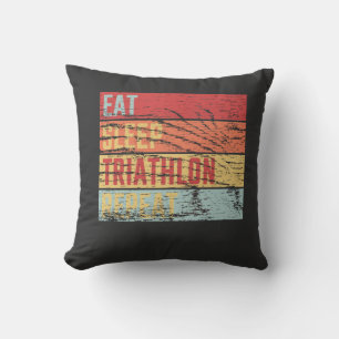 Eat Sleep Triathlon Repeat Cushion
