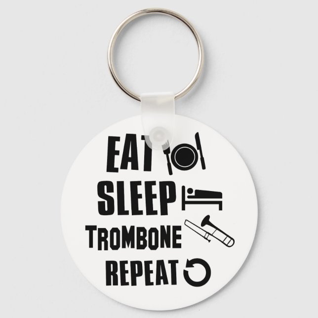 Eat Sleep Trombone Key Ring (Front)