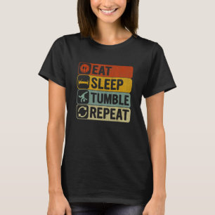 Eat Sleep Tumble Repeat Retro 60s 70s Gymnastics T-Shirt