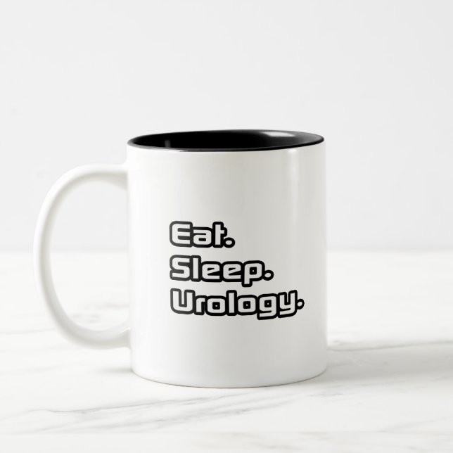 Eat. Sleep. Urology. Two-Tone Coffee Mug (Left)