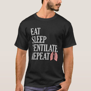 Eat Sleep Ventilate Asthma Awareness Month Grey Gr T-Shirt
