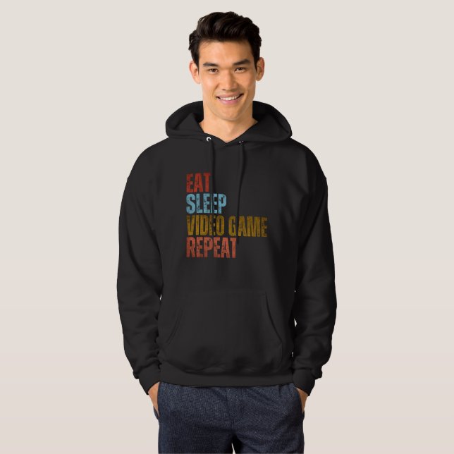 EAT SLEEP VIDEO GAME REPEAT HOODIE (Front Full)