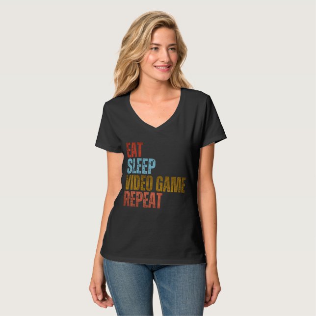 EAT SLEEP VIDEO GAME REPEAT T-Shirt (Front Full)