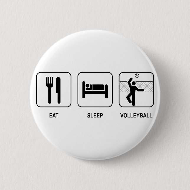 Eat Sleep Volleyball Button (Front)