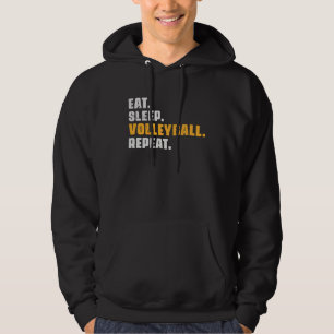 Eat Sleep Volleyball Repeat   Volleyball Retro Vin Hoodie