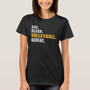 Eat Sleep Volleyball Repeat   Volleyball Retro Vin T-Shirt