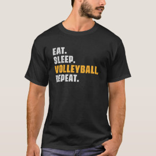Eat Sleep Volleyball Repeat Volleyball Retro Vin T-Shirt