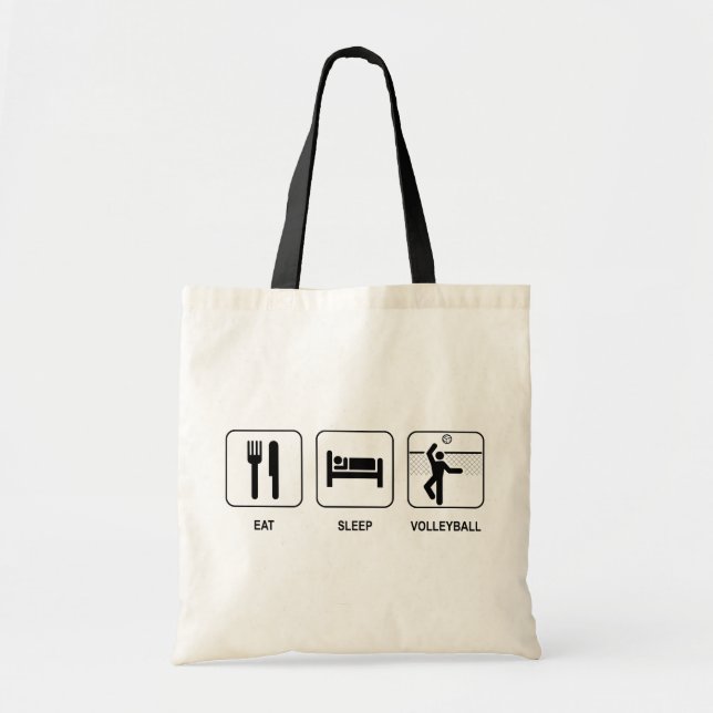 Eat Sleep Volleyball Tote Bag (Front)