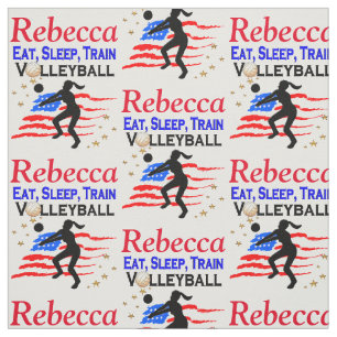 EAT SLEEP VOLLEYBALL USA PERSONALIZED FABRIC