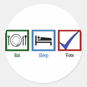 Eat Sleep Vote Classic Round Sticker