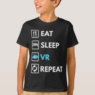 Eat Sleep Vr Repeat Funny Vr Gamer Boy Vr Athlete T-Shirt