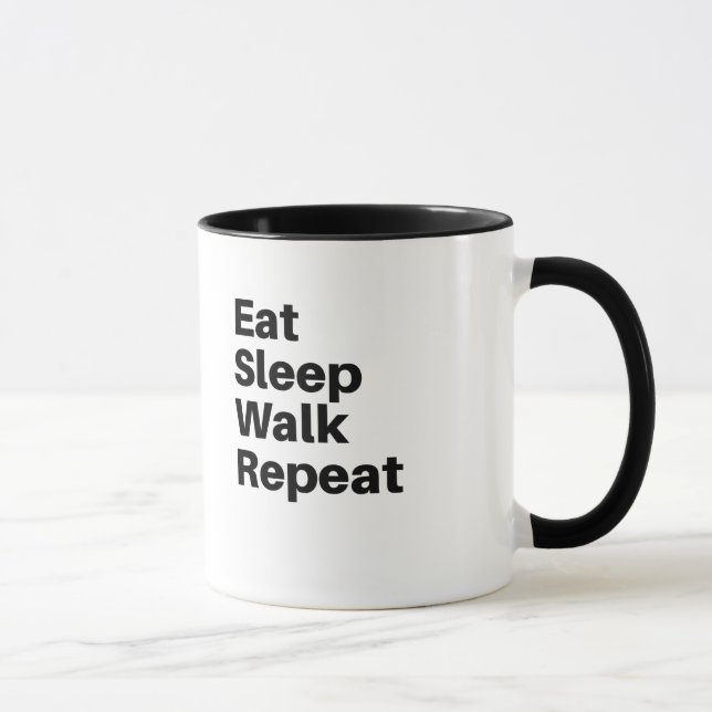 Eat sleep walk repeat mug (Right)