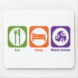 Eat Sleep Watch Anime Mouse Pad