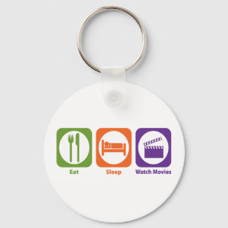Eat Sleep Watch Movies Key Ring