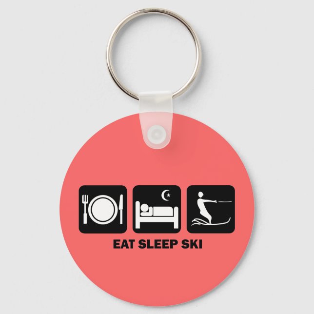 eat sleep water ski key ring (Front)