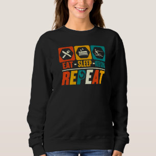Eat Sleep Water Skiing Repeat   Water Skier Coach Sweatshirt