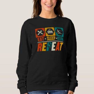 Eat Sleep Water Skiing Repeat Water Skier Coach Sweatshirt