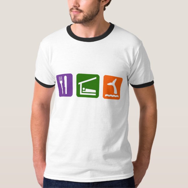 Eat Sleep Whale Watching T-Shirt (Front)