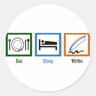 Eat Sleep Write Classic Round Sticker