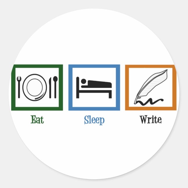 Eat Sleep Write Classic Round Sticker (Front)