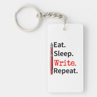 Eat Sleep Write Repeat Writer Key Ring
