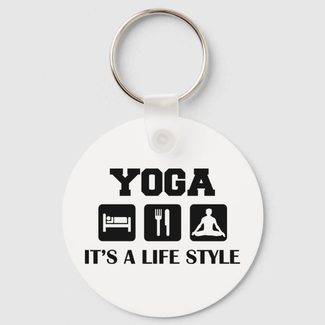 Eat Sleep Yoga Key Ring (Front)