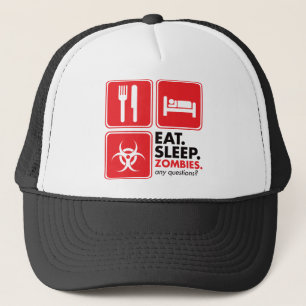 Eat Sleep Zombies - Red Trucker Hat
