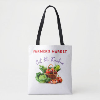 Eat The Rainbow All-Over-Print Tote, Shoulder Tote Bag