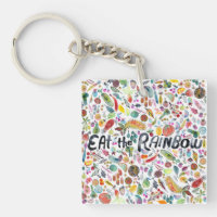 EAT THE RAINBOW colourful fruits veggies watercolo